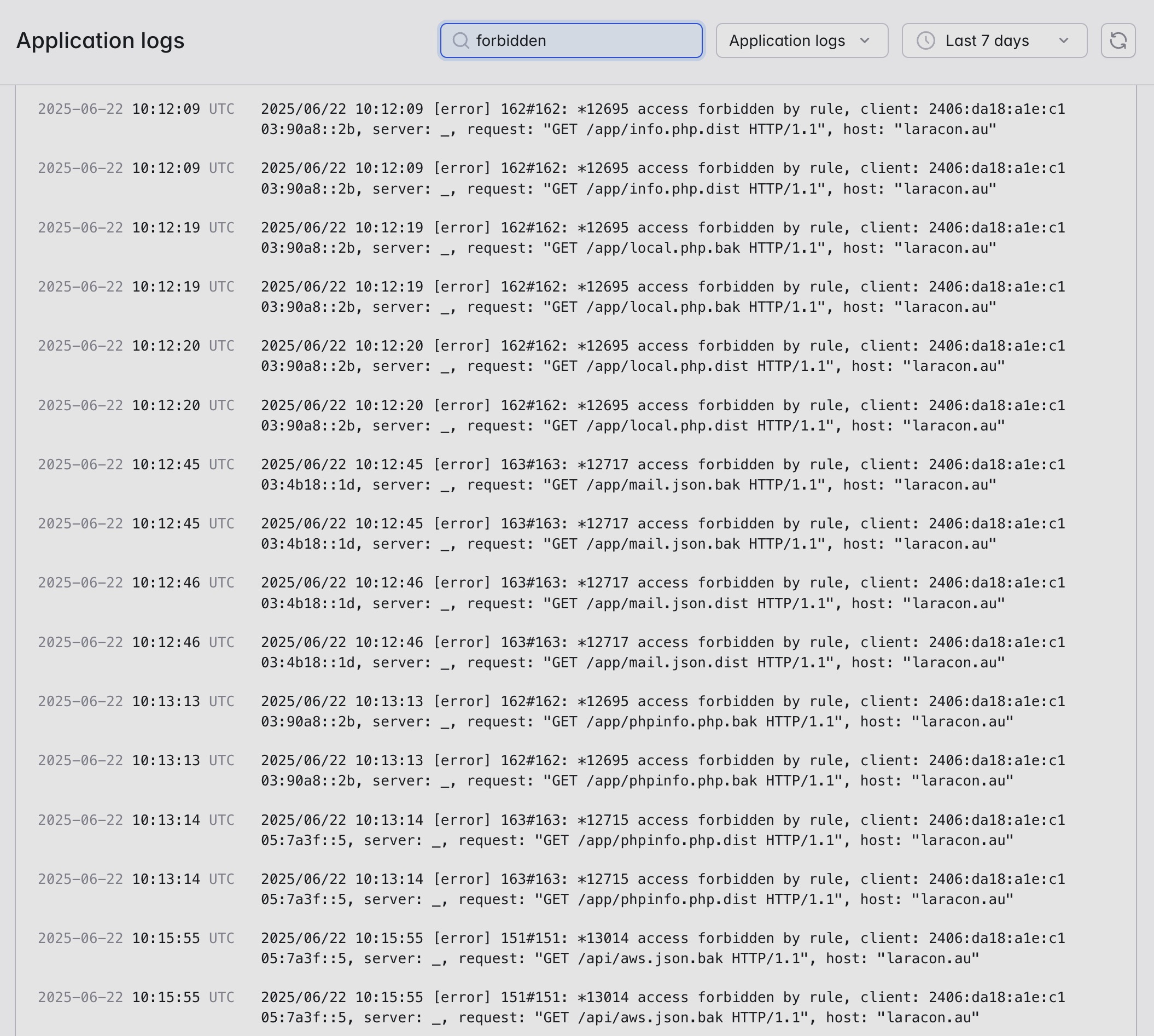 Laravel Cloud blocking requests
