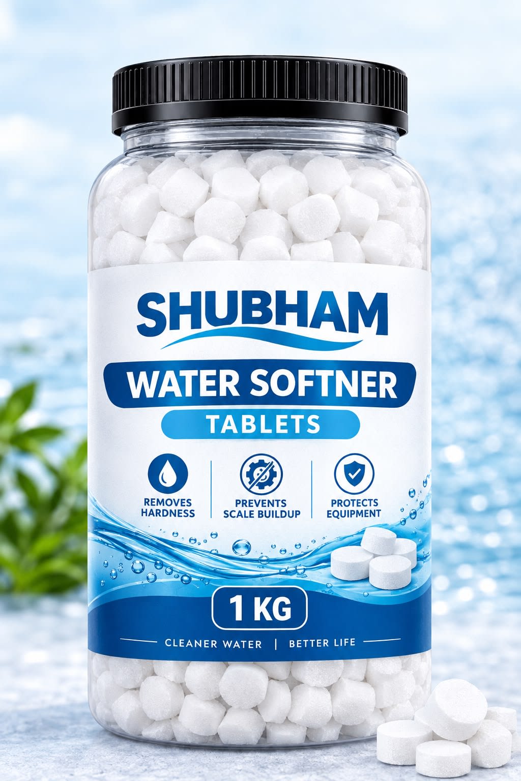Water Softener Salt Tablets | Premium Water Purification Salt for Efficient Softener Performance | Soft Water Solution for Home, Office & Industrial Use (1Kg)