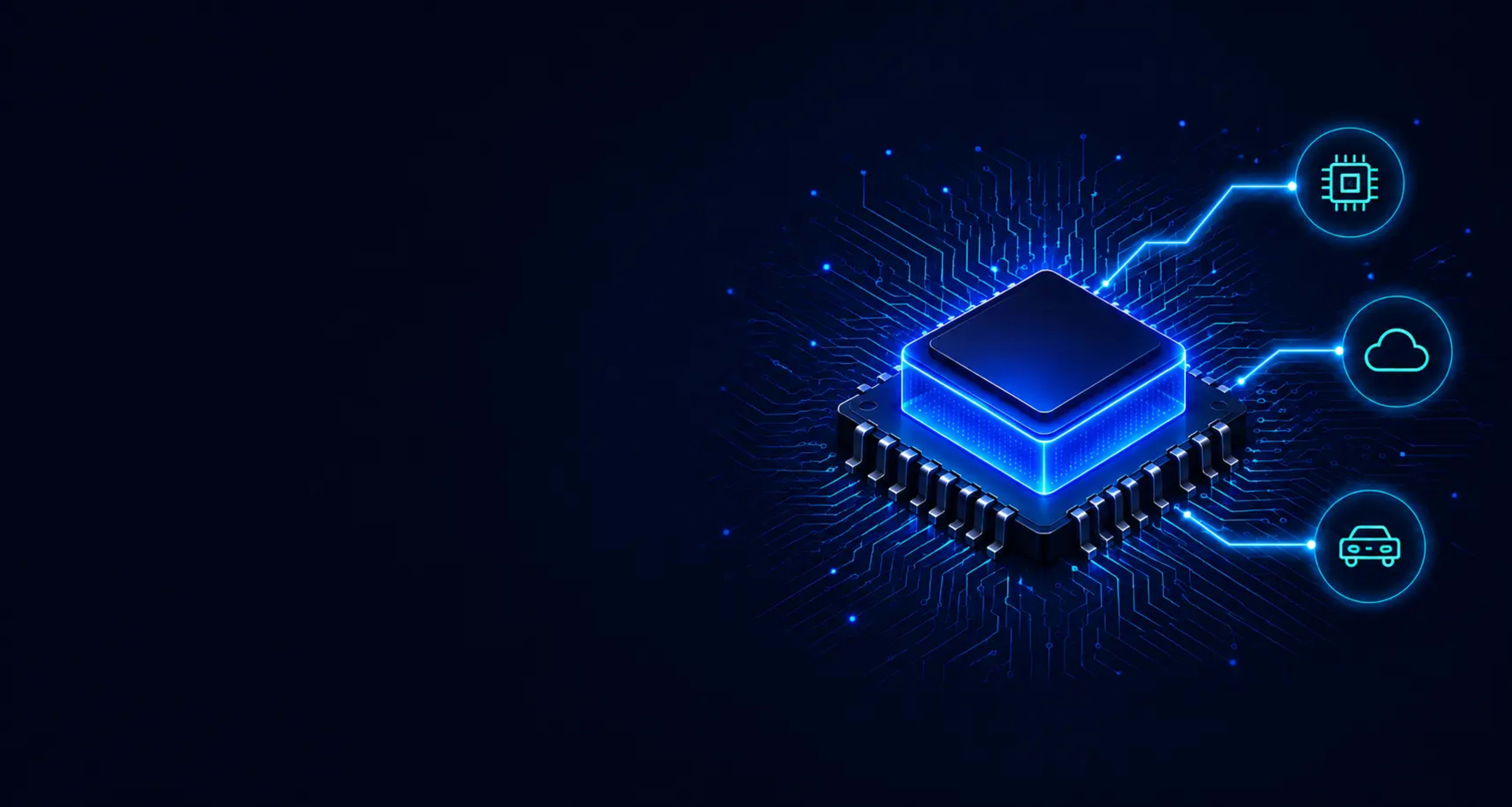 Semiconductor chip on a circuit board
