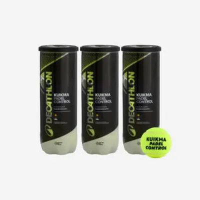Pack de 3 pelotas de pádel presurizadas - Kuikma Control