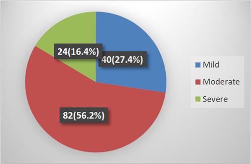 Respondents' perception of the degree of musculoskeletal problems (n=146)