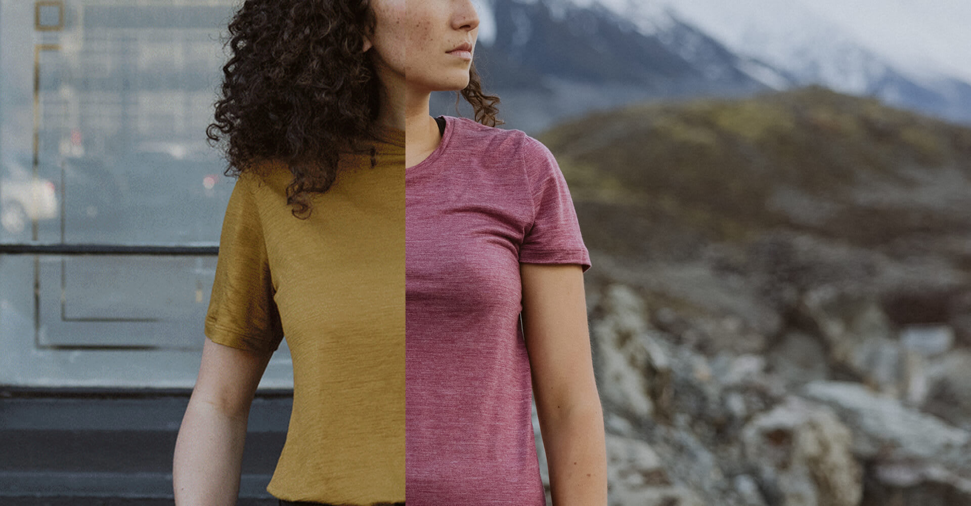 Women's Merino Tech Lite II Short Sleeve t-shirts in Cherry and Clove Heather