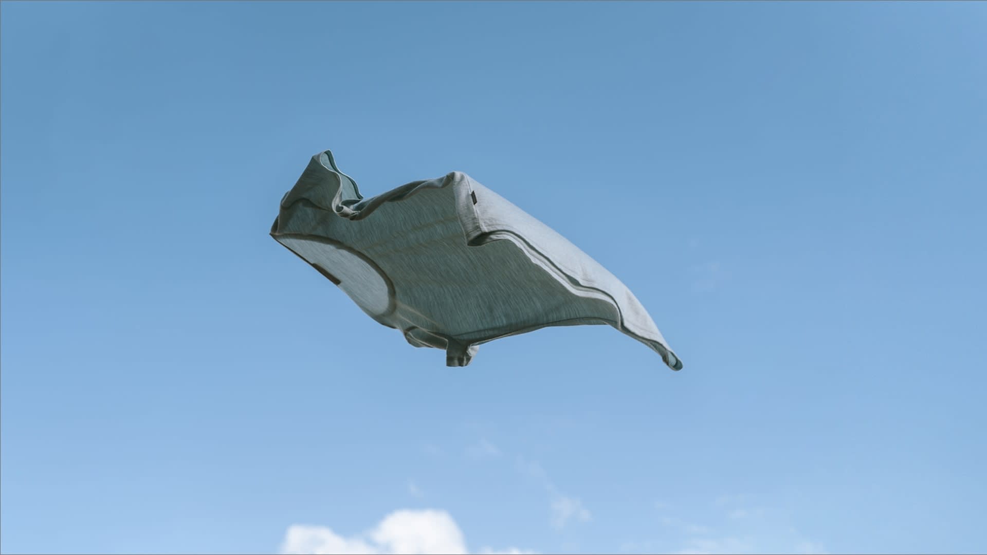 icebreaker merino t-shirt floating in the sky