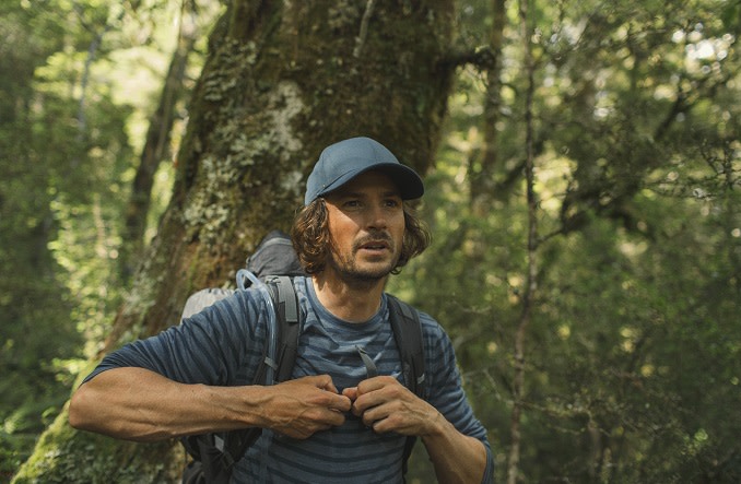 Man hiking in a forest