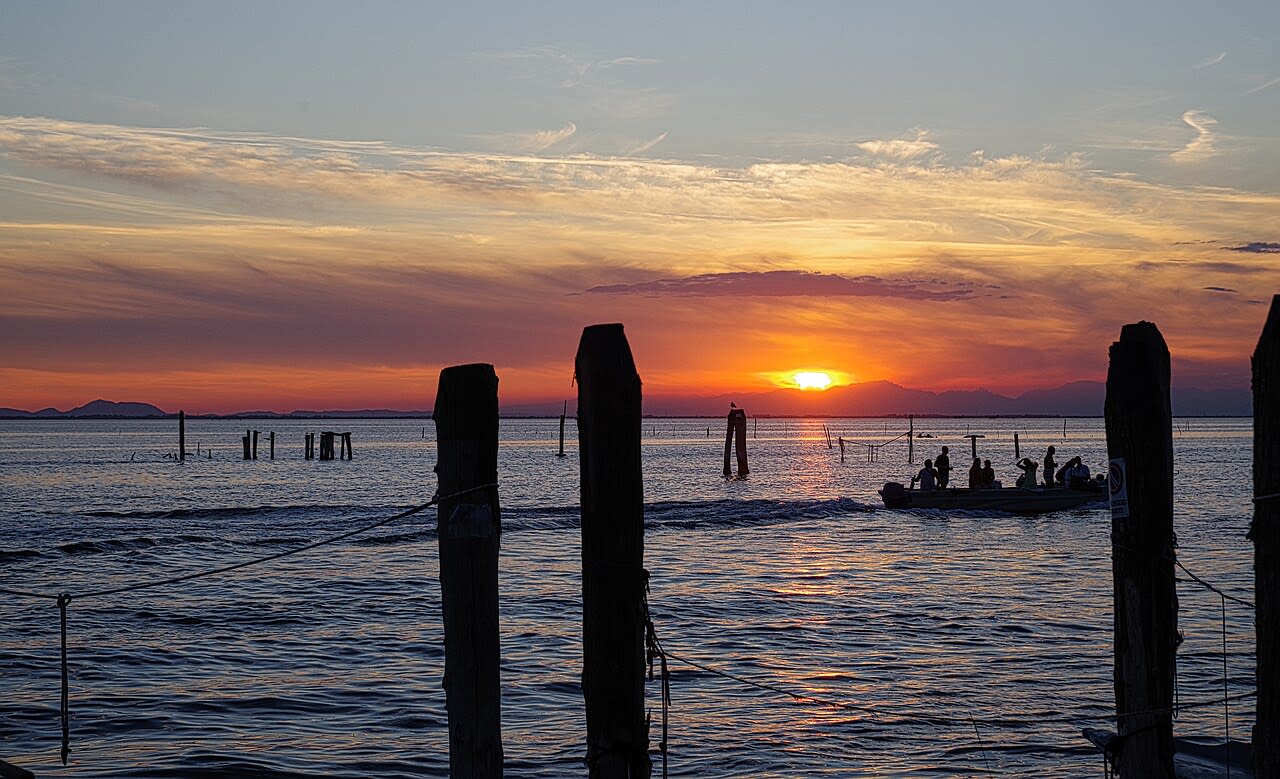 Alba sulla laguna di Venezia