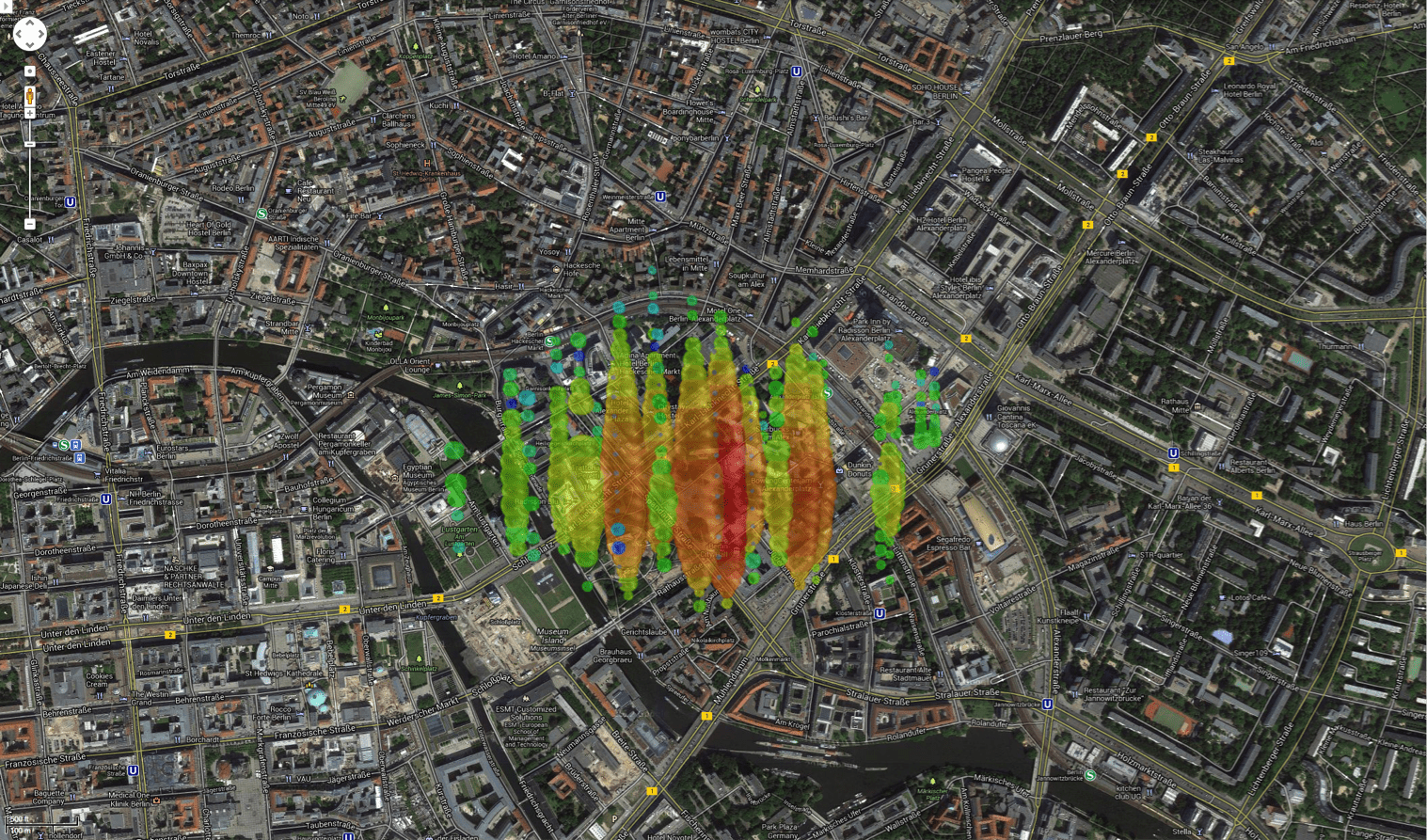 A high-energy neutrino over Berlin, Germany