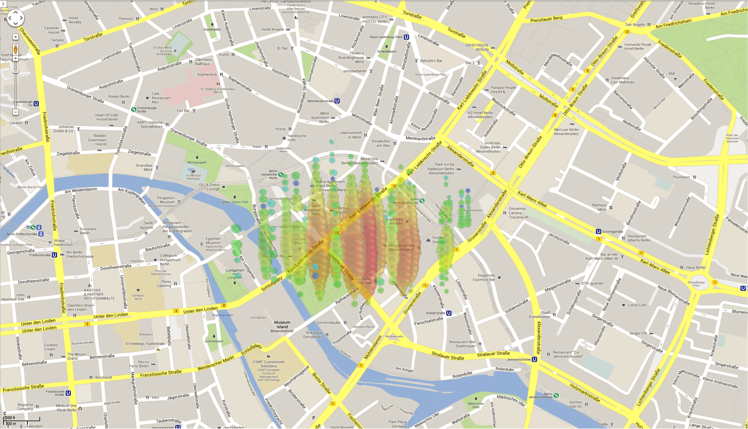 A high-energy neutrino over Berlin, Germany