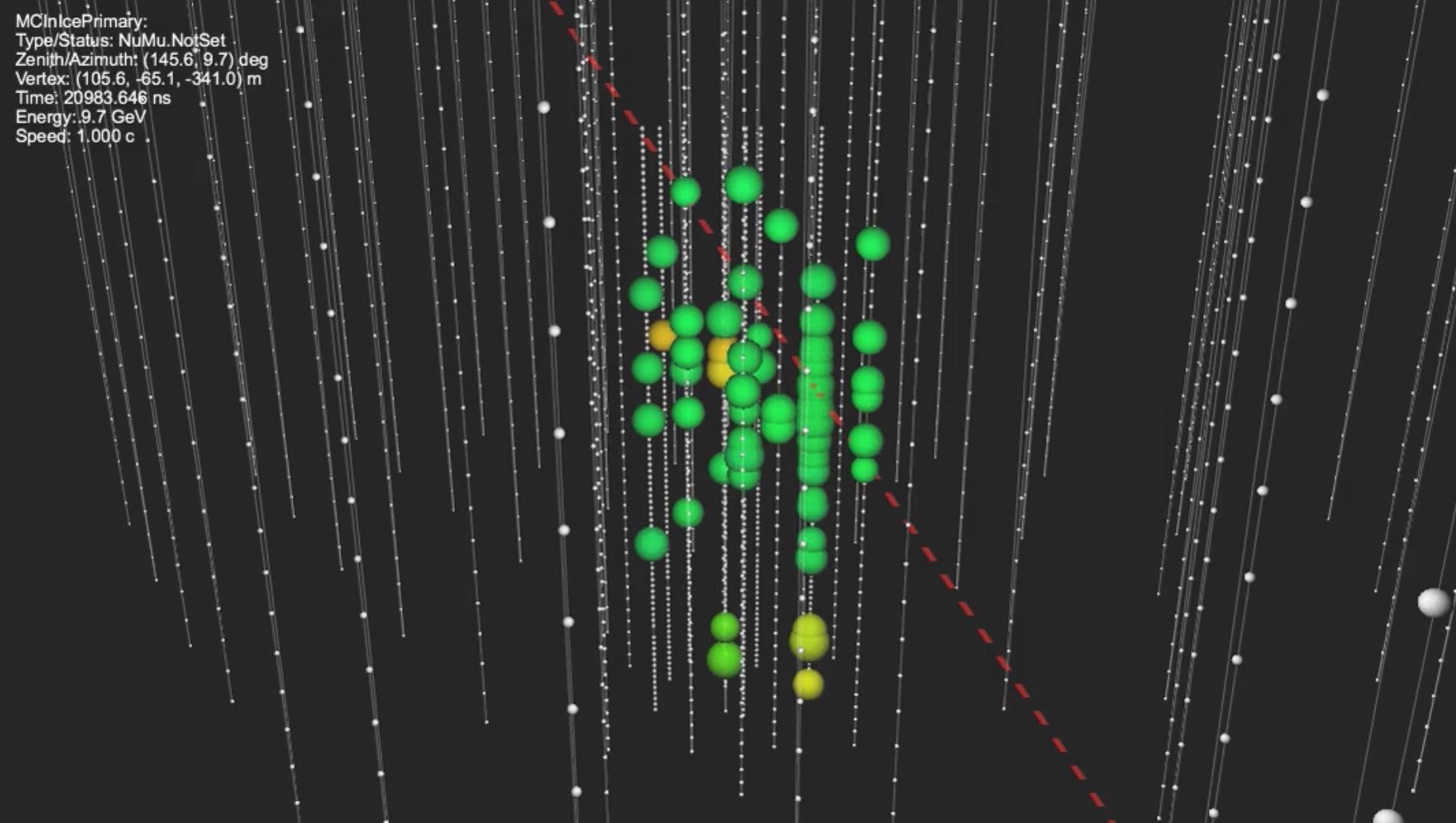 Simulation of a 9.7 GeV event before and after IceCube Upgrade