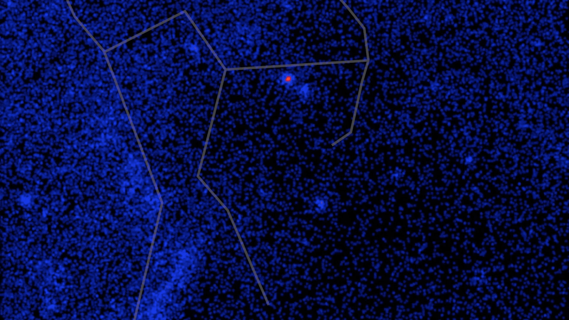 Constellation Orion, visible light to gamma rays - with lines