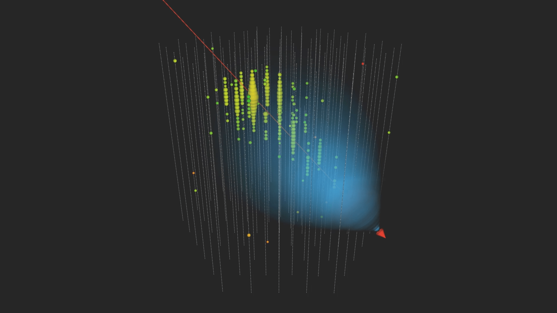 Animation: A muon neutrino interacts in IceCube