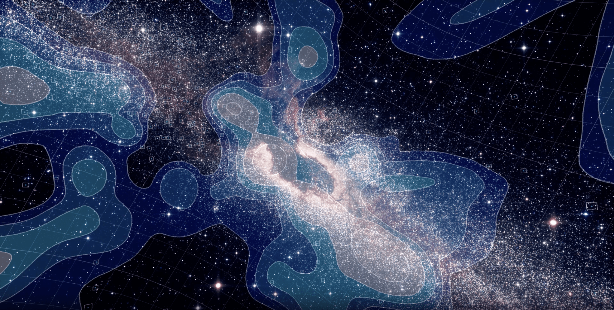 An overlay of neutrinos over the Milky Way galaxy