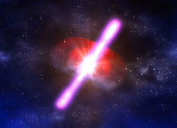 Illustration of a gamma ray burst