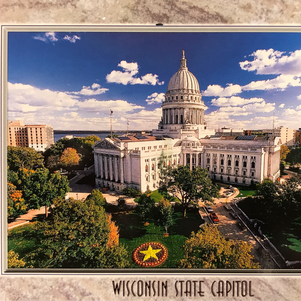 Cover of postcard from Jean DeMerit (UW–Madison, USA)