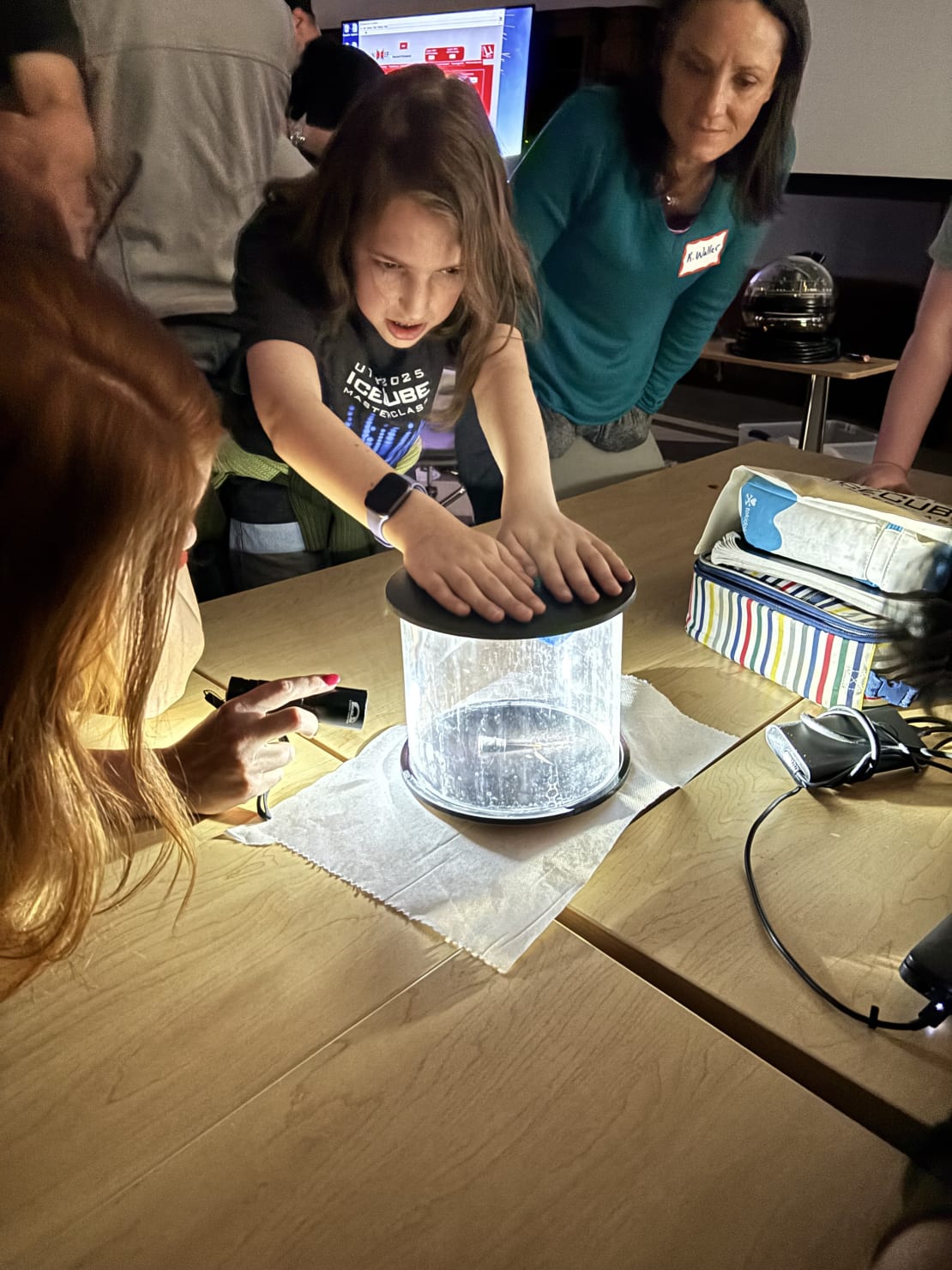 A person making a chamber