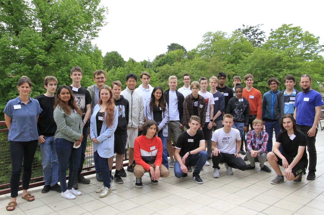 A group of students outside