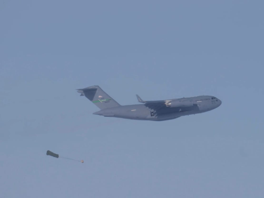 Air drop in action at the South Pole.