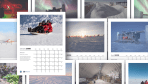 A collage of photos taken at the South Pole for a calendar.