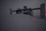 IceCube Lab under overcast sky with large snowdrift in front.