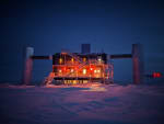 The IceCube Lab at night.