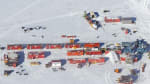 Aerial view of IceCube Upgrade drill camp.