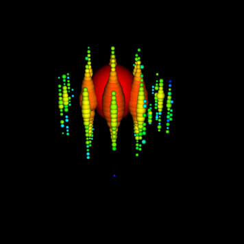 A 2-PeV energy neutrino, the highest energy neutrino at the time of discovery.