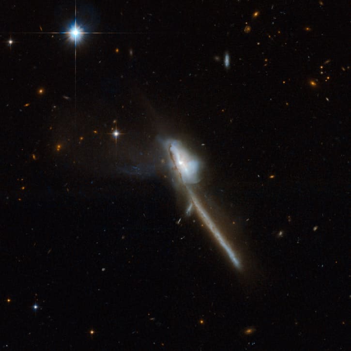 An optical image of the ULIRG Mrk 273, which also carries the nickname “Toothbrush” galaxy.