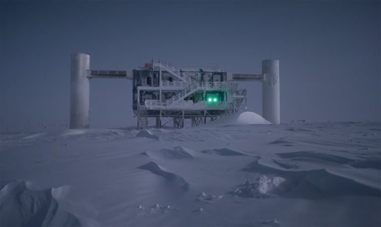 IceCube Lab in moonlight.