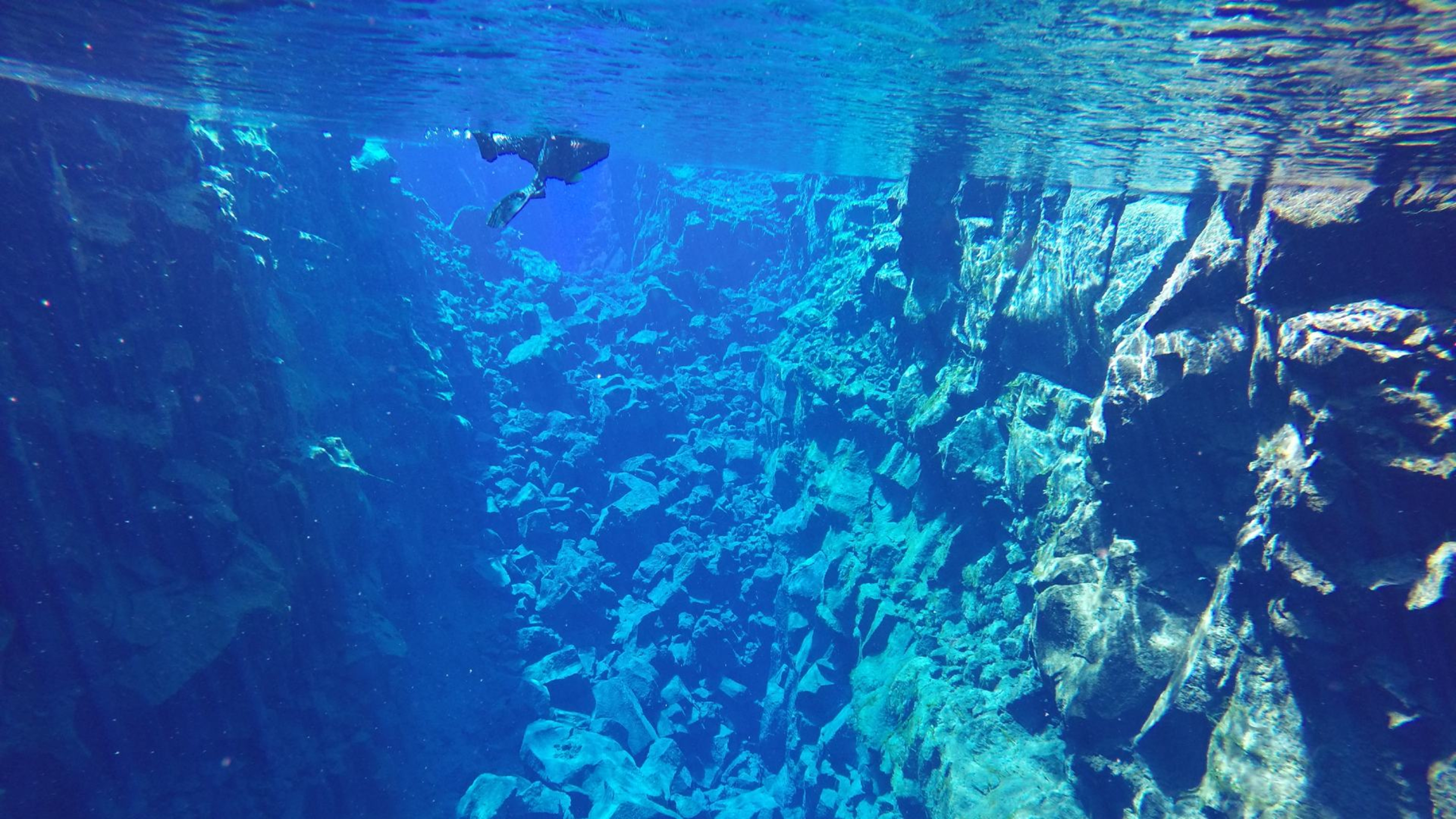 Snorkelling at Silfra, Thingvellir National Park, Iceland