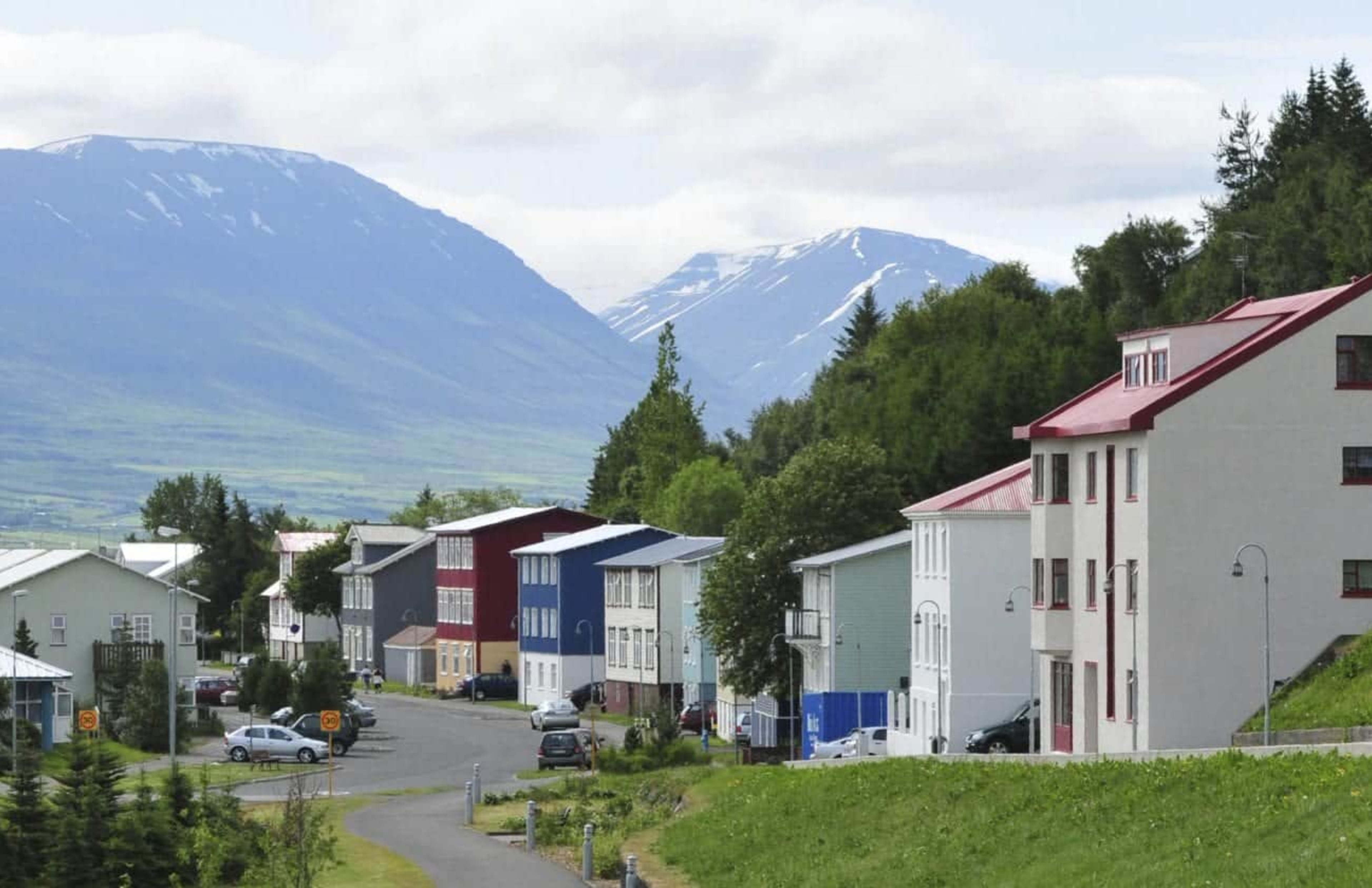 View over the town's houses, Akureyri in North Iceland