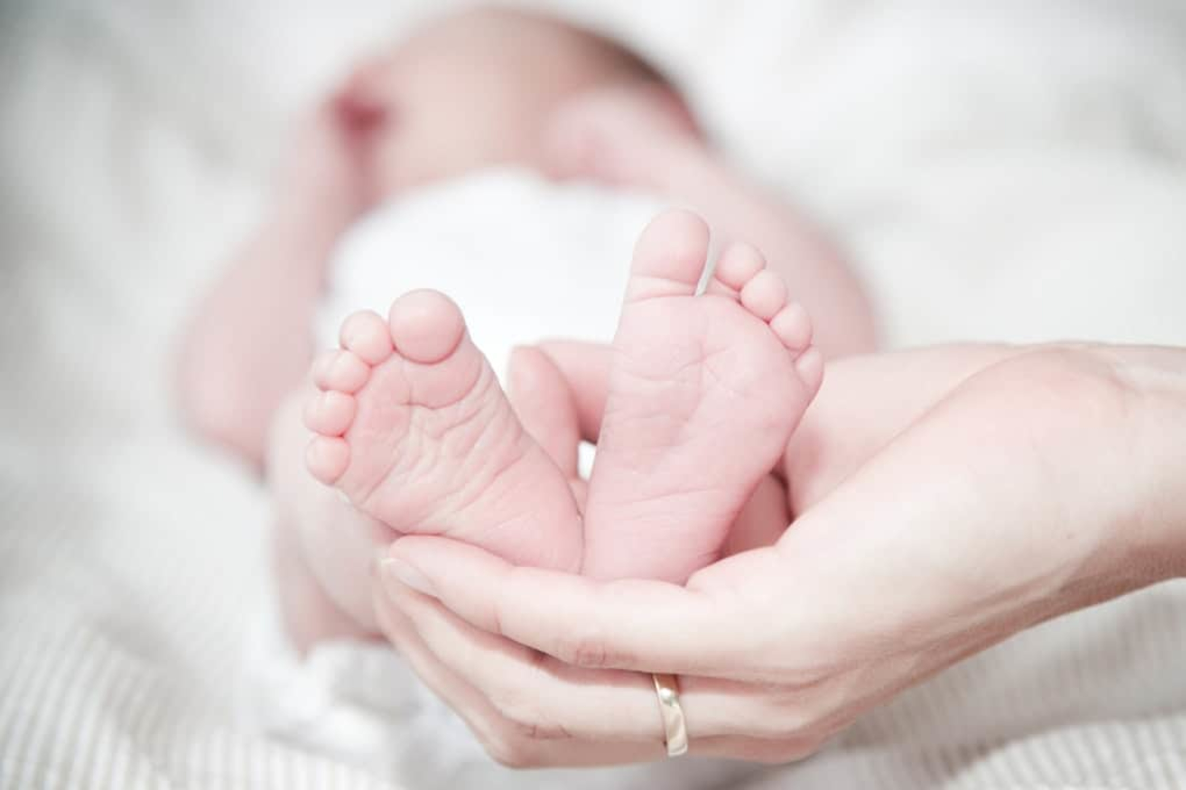 Close up shot of baby feet