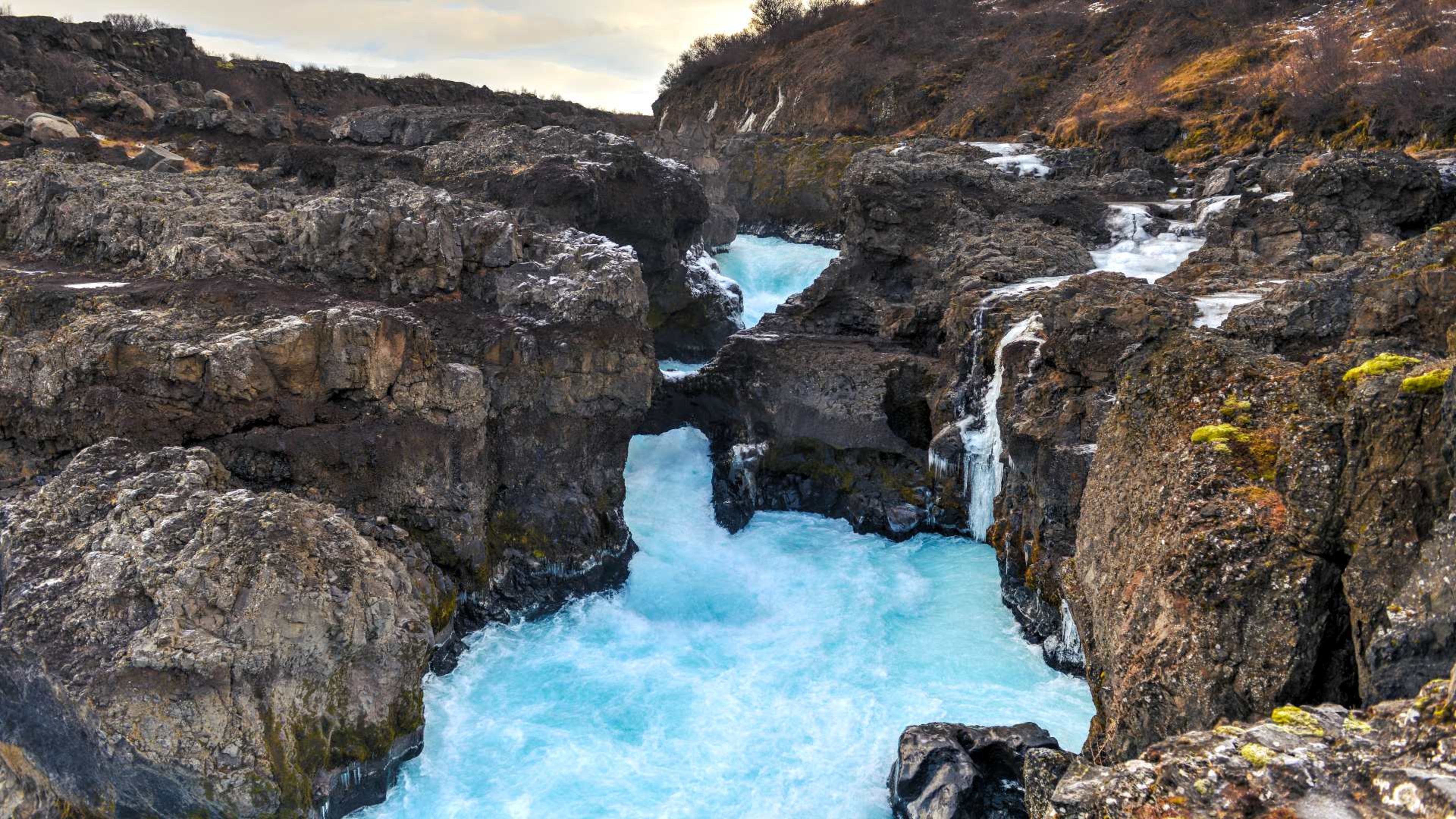 The Barnafoss waterfall
