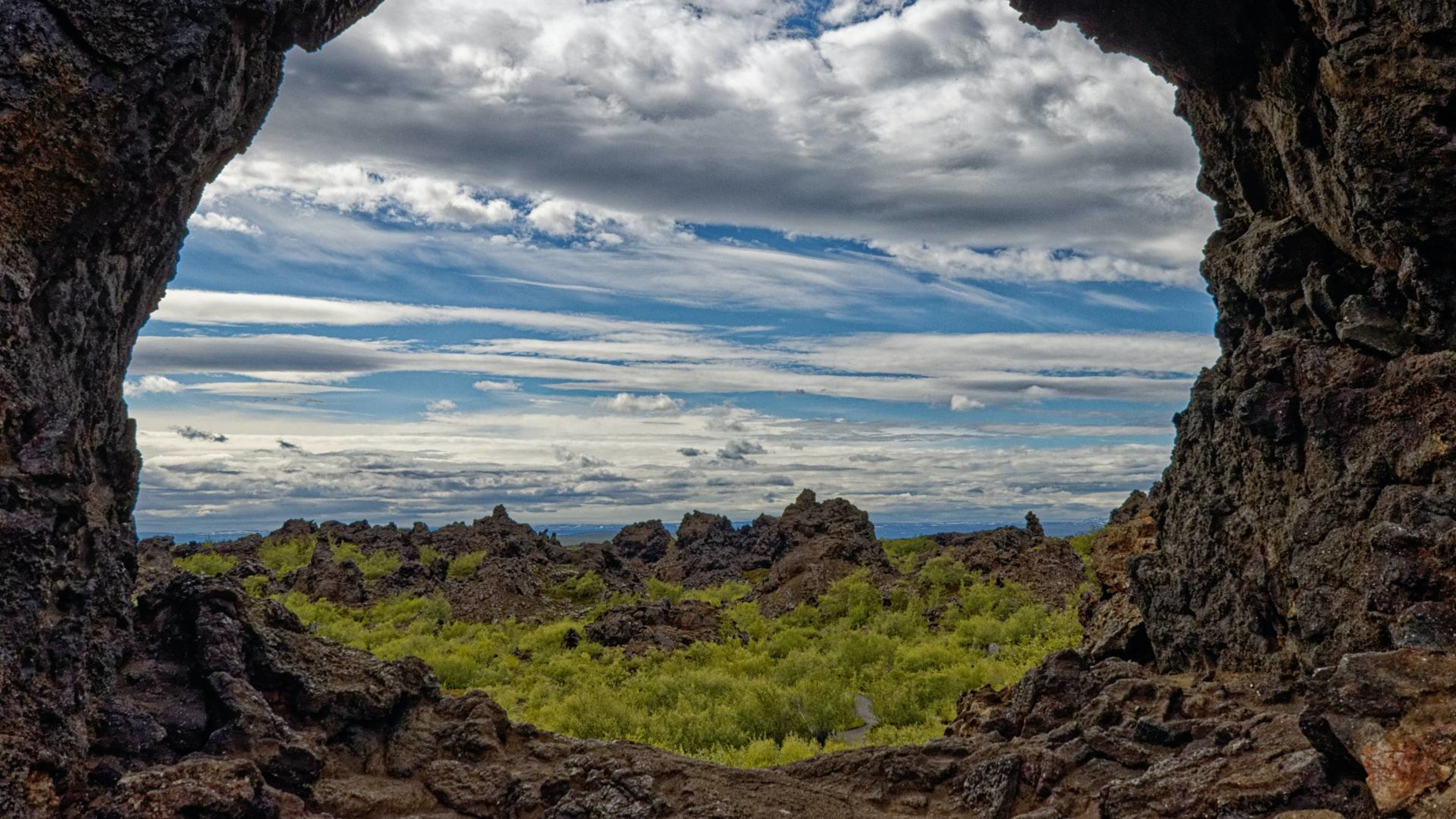 The Dimmuborgir lava formations in North Iceland