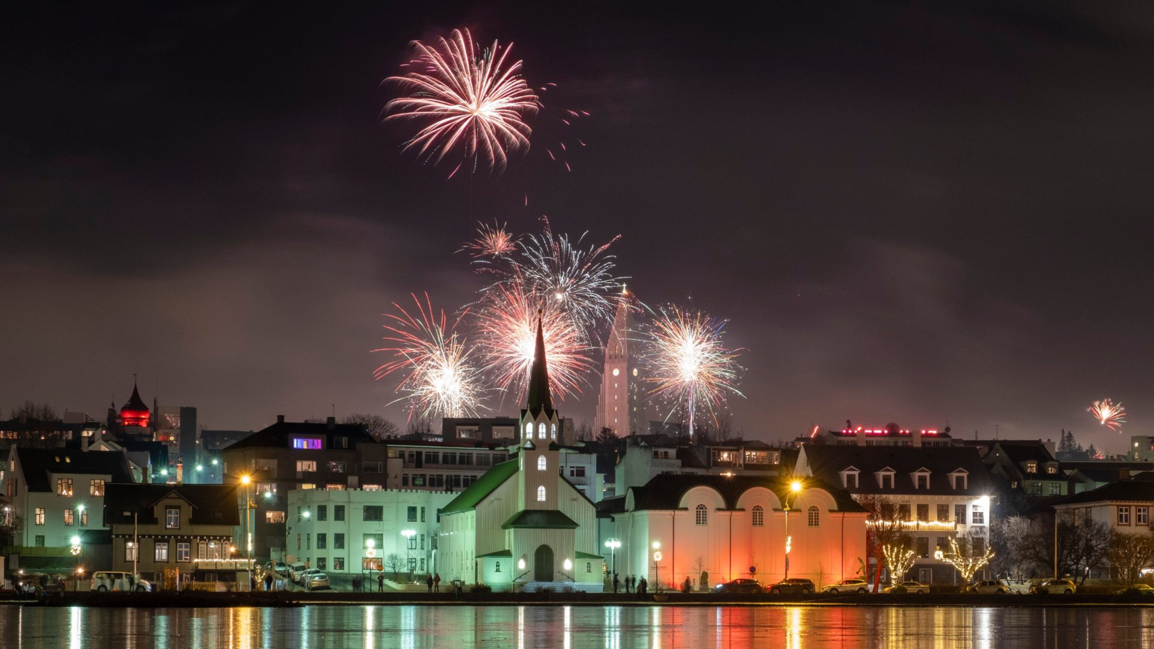 Fireworks in Reykjavik for New Year's