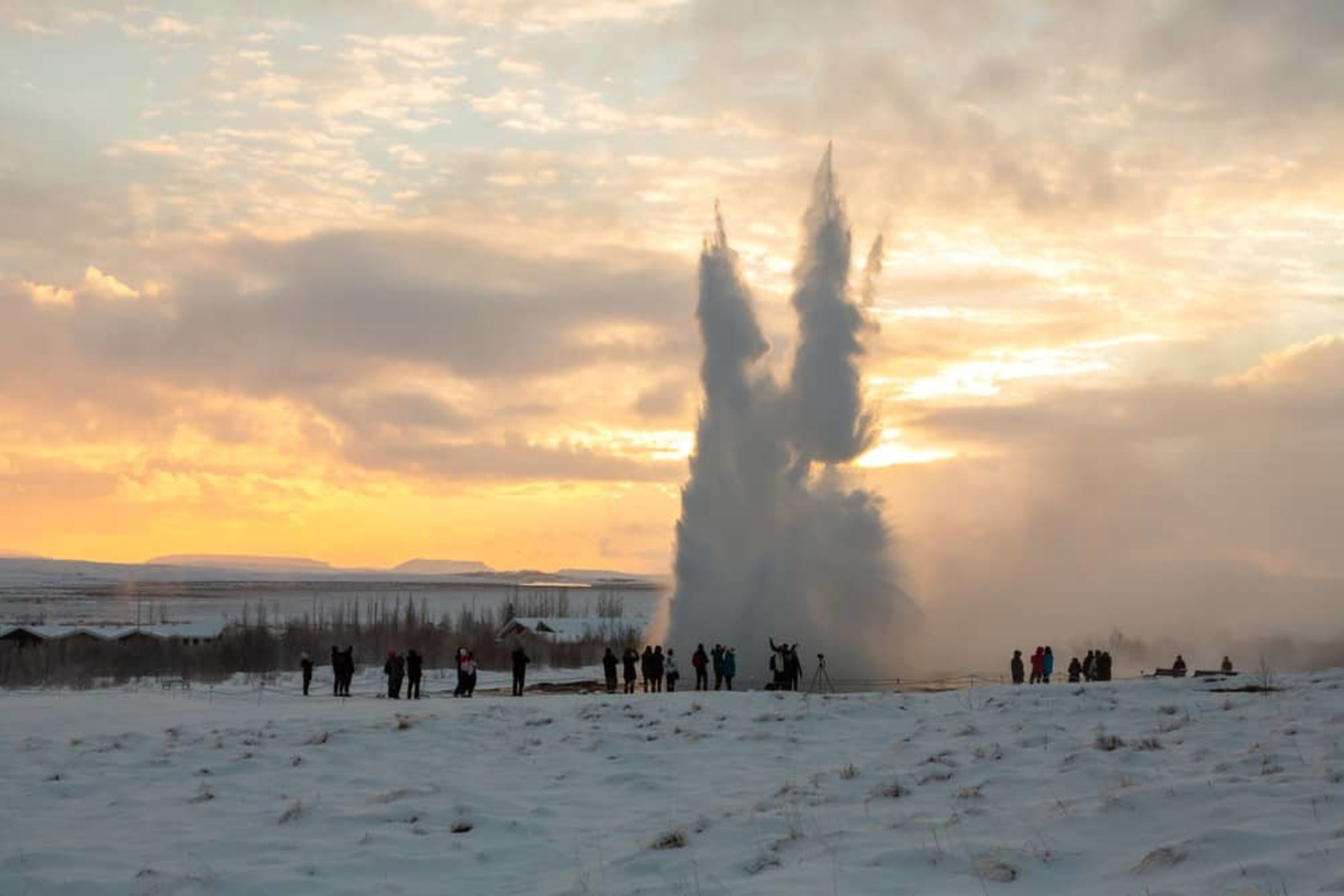 Strokkur Geysir eruption in Winter