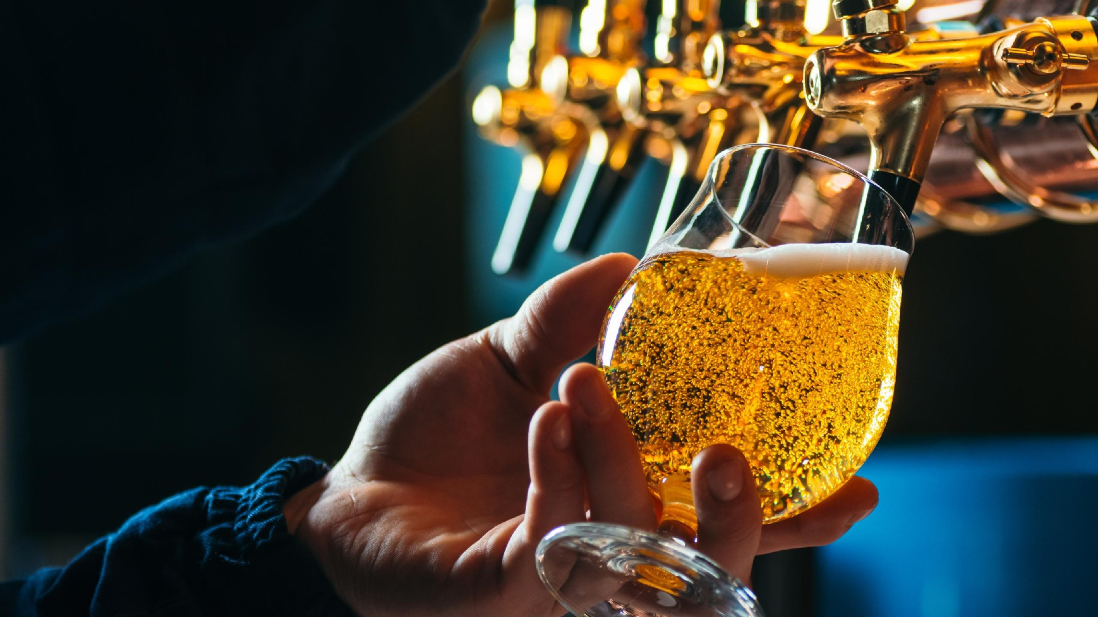 A beer being poured in Iceland