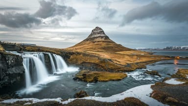 Winter scene at Kirkjufell