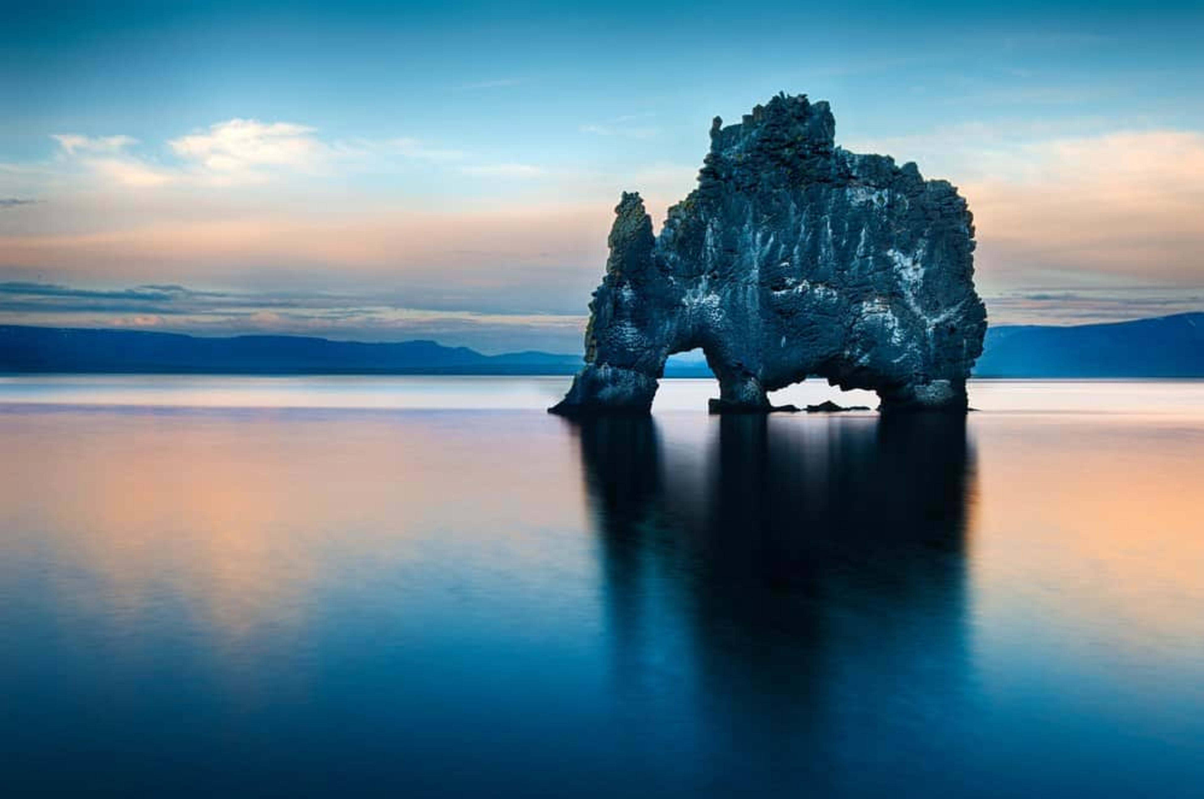 Hvítserkur rock formation on Vatnsnes peninsula in northwest Iceland