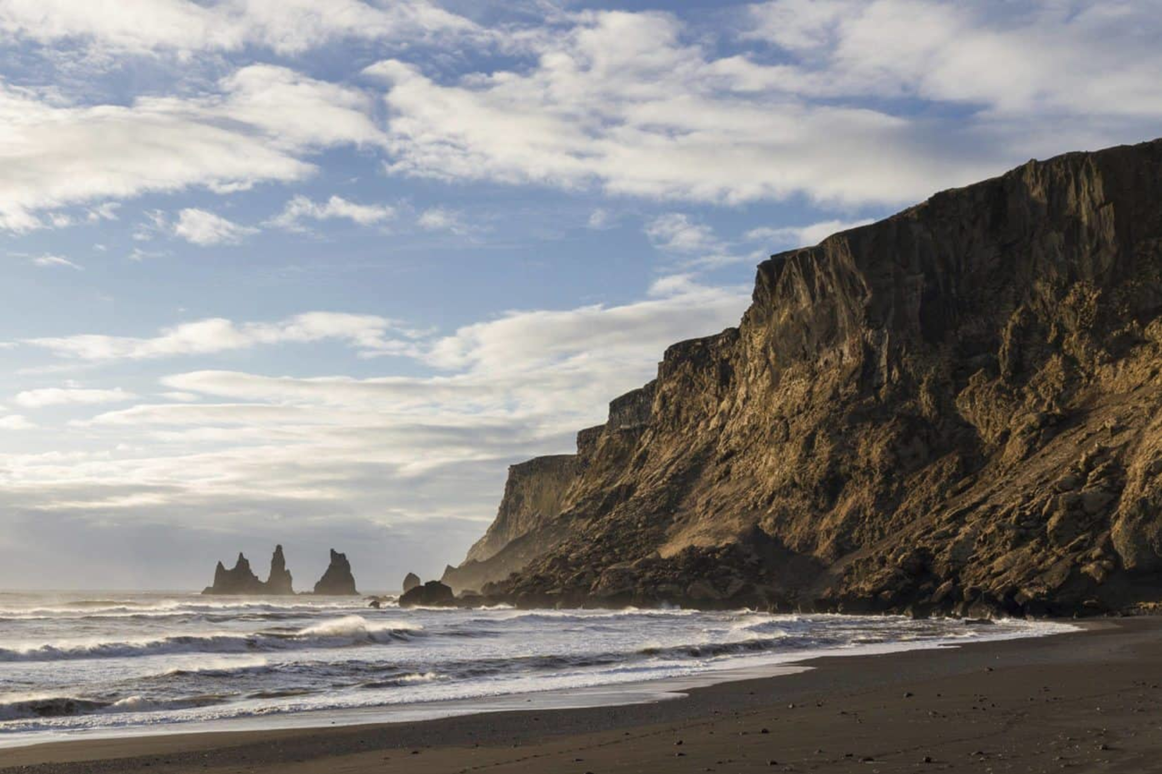 Black sand beach on Iceland's south coast