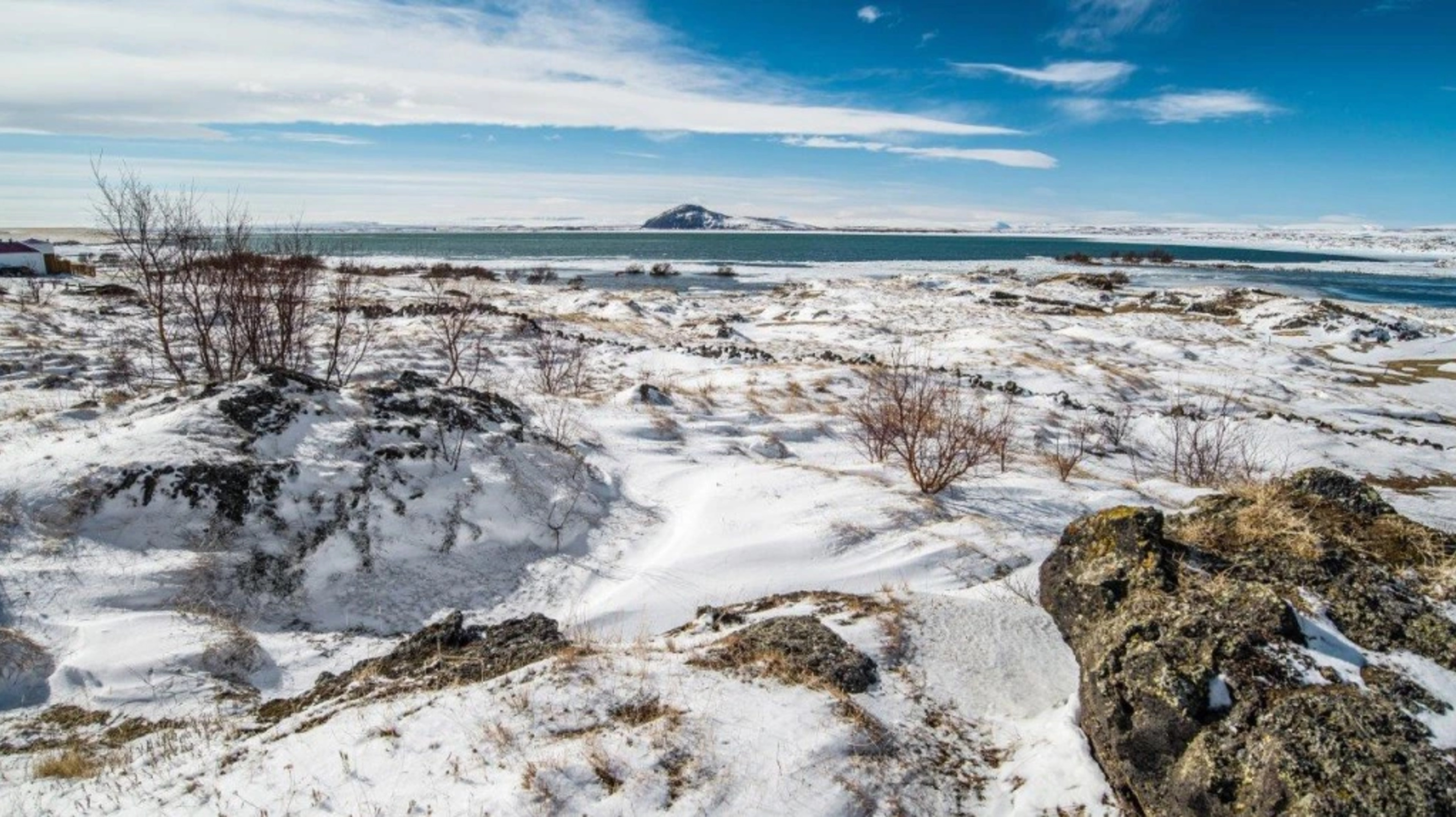 Wintry landscapes near Lake Myvatn, Iceland