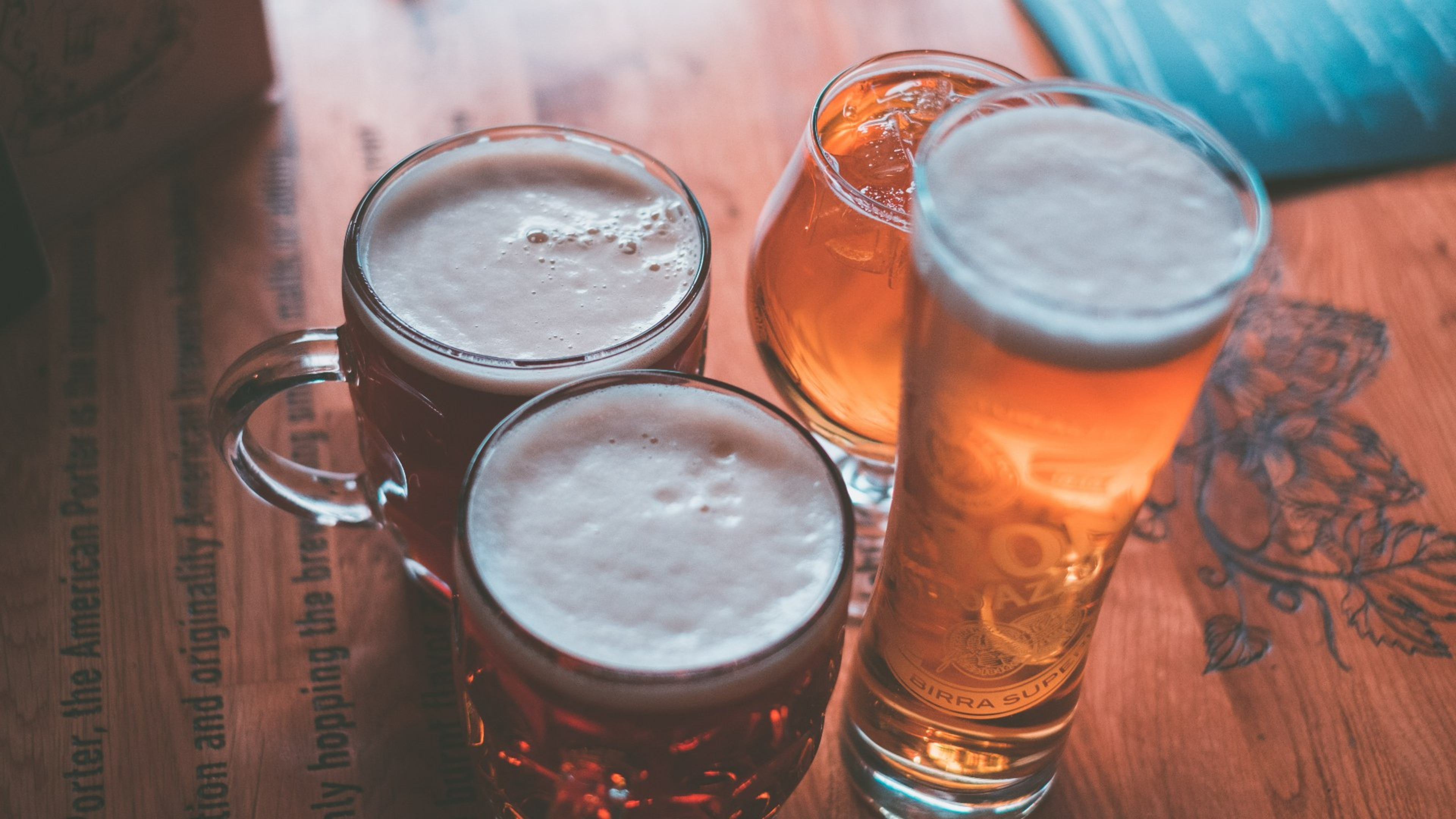 A few glasses of beer in an Icelandic bar