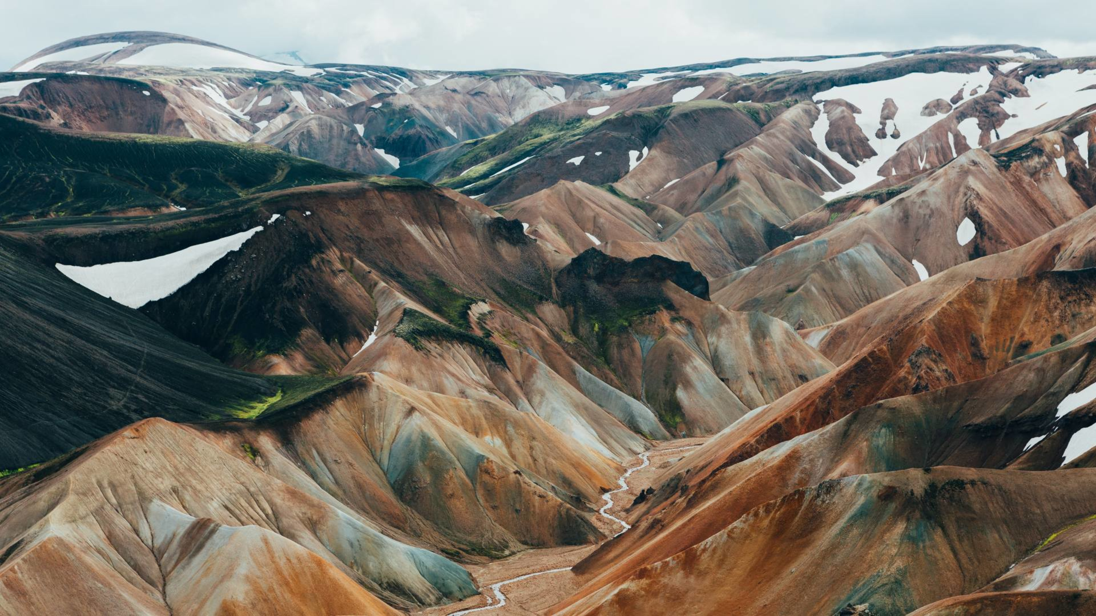 The colorful mountains near Landmannalaugar in the Icelandic highlands