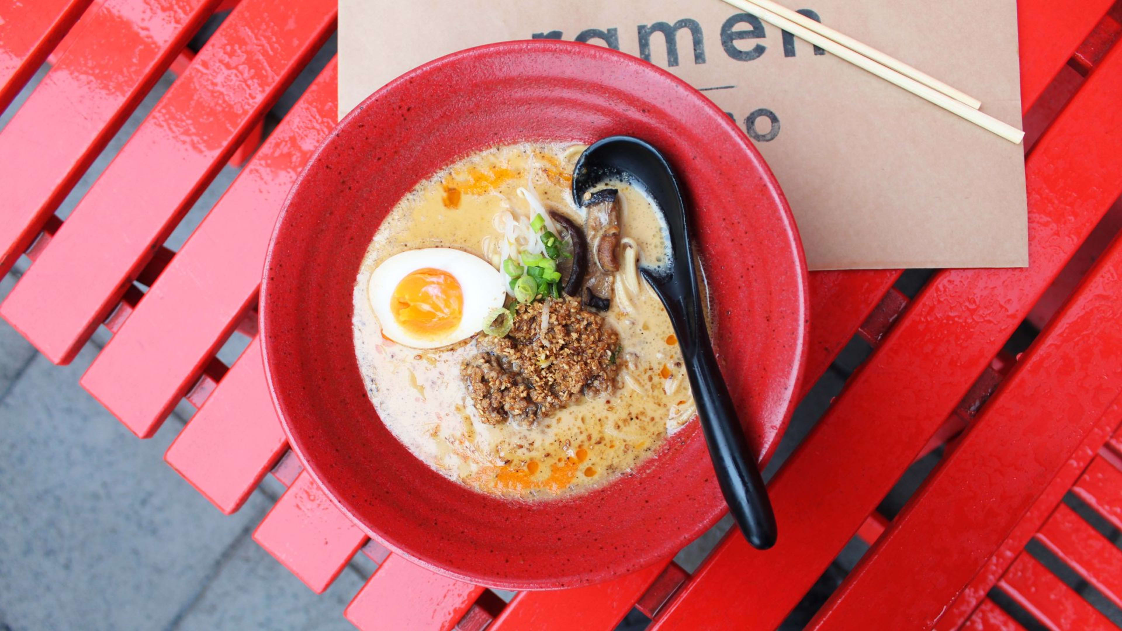 Bowl of tantanmen at Ramen Momo, Reykjavik, Iceland