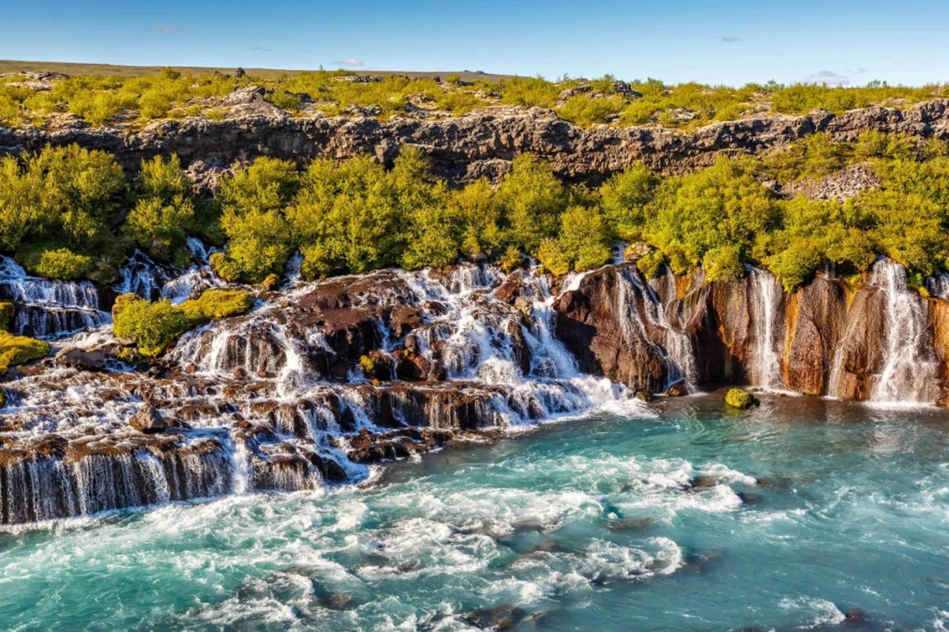 Hraunfossar waterfalls in Iceland