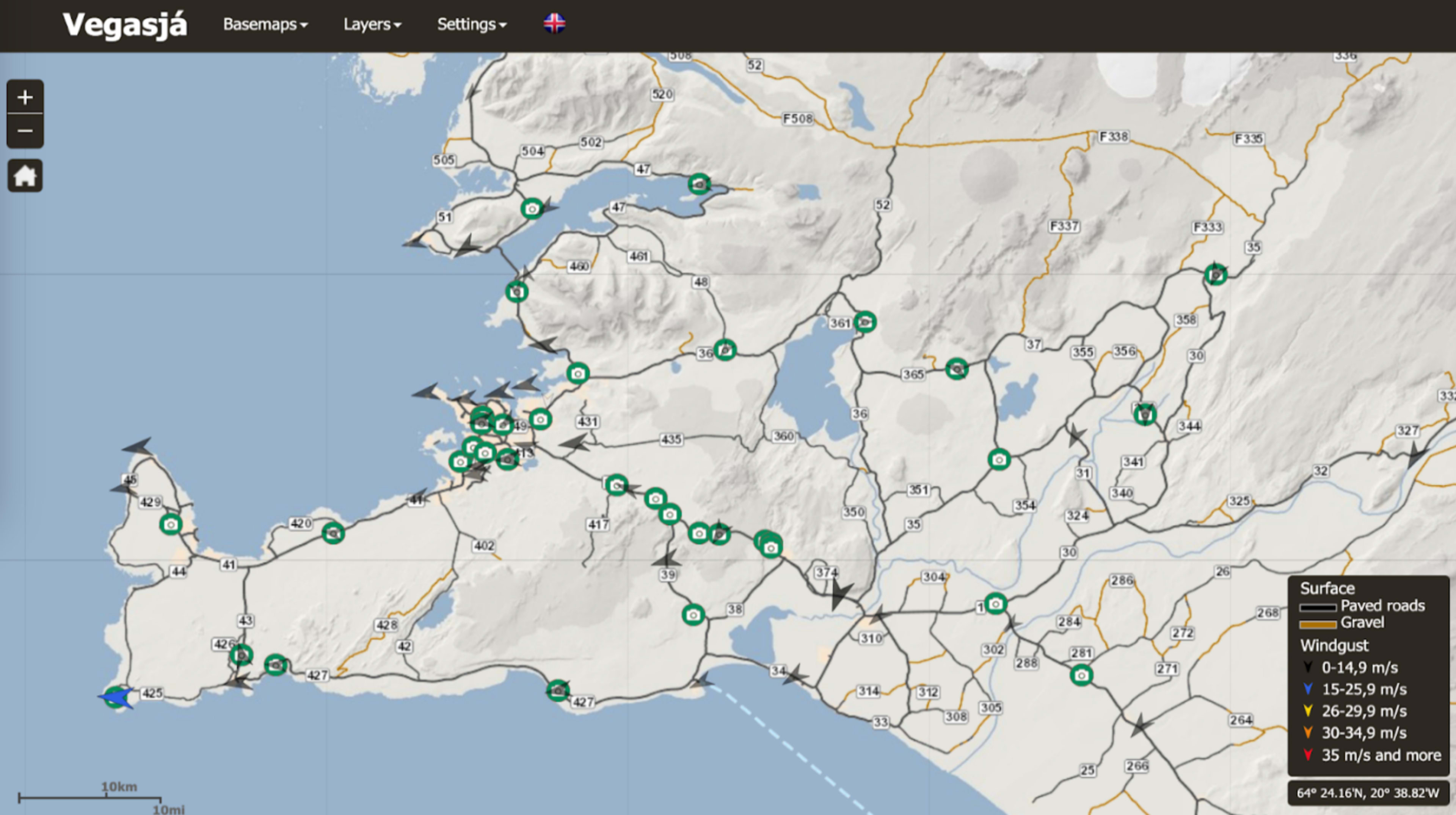 traffic map iceland