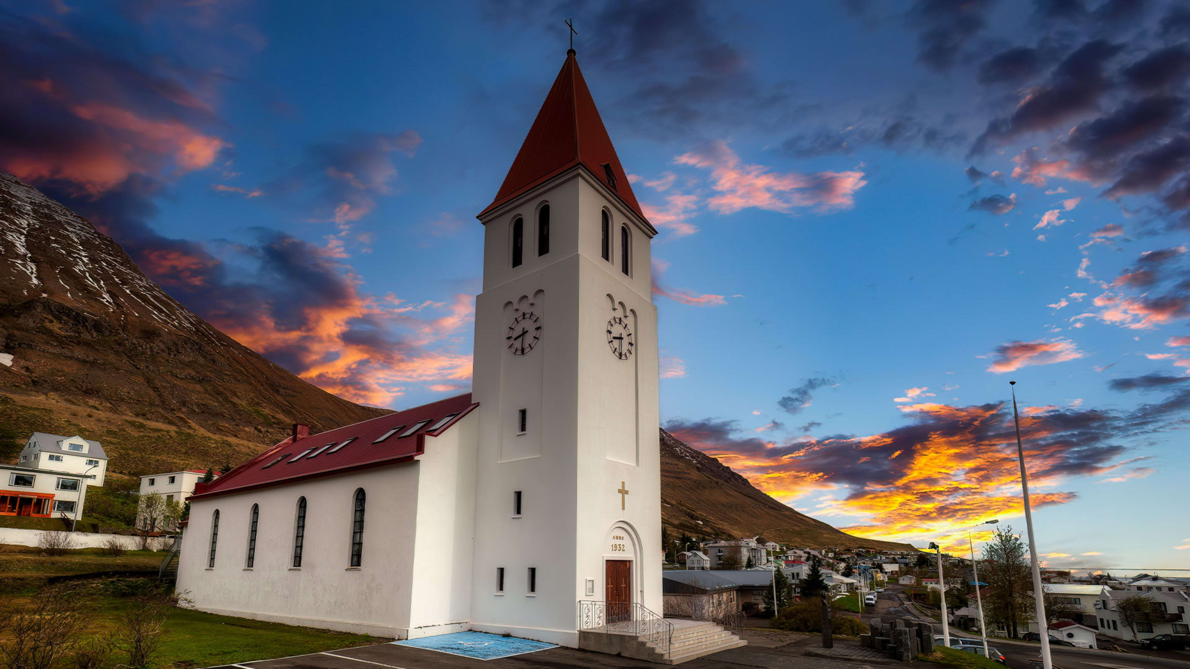 Siglufjordur village in Trollaskagi Peninsula