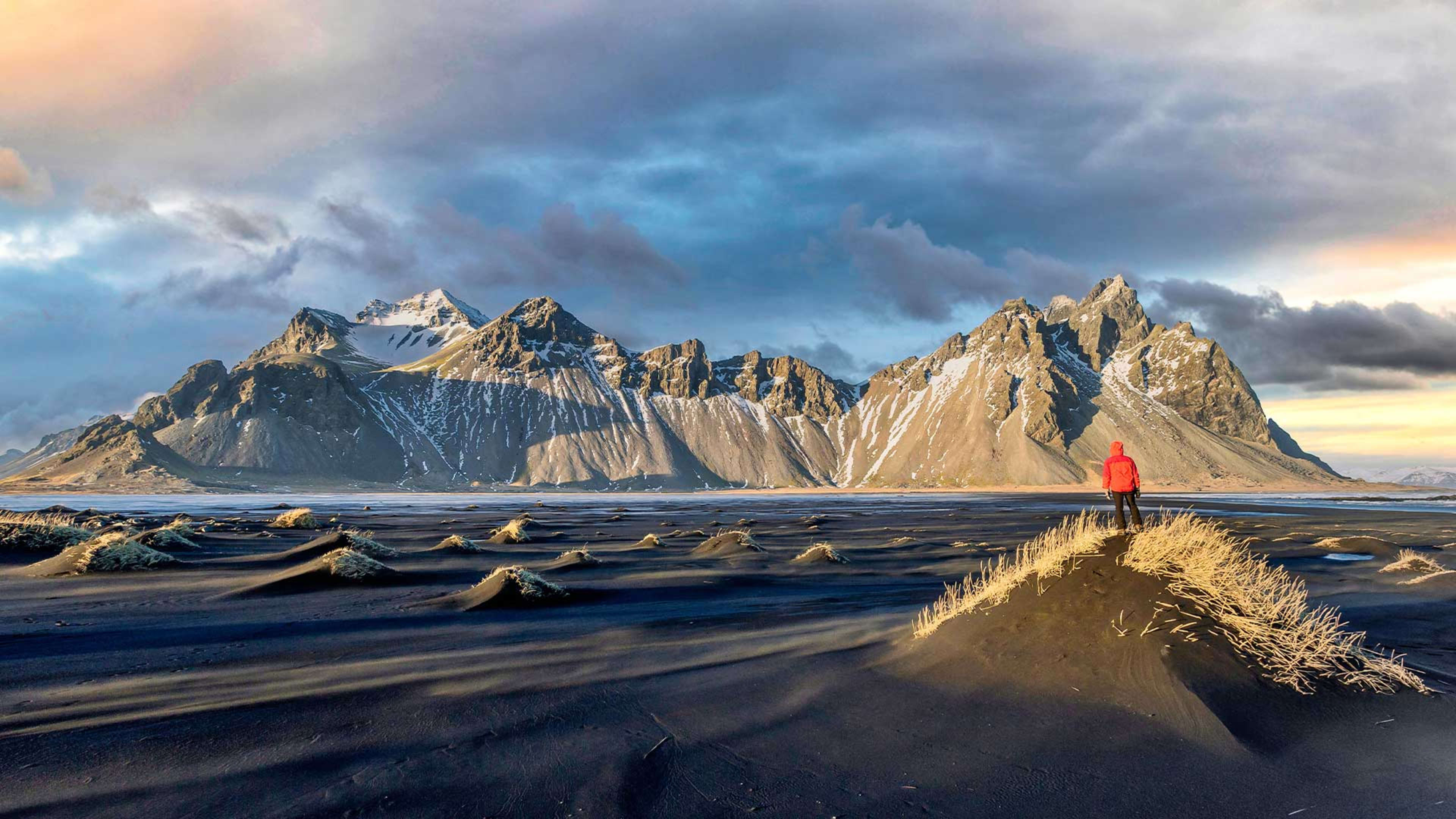 View of the Stokksnes mountains from the Vestrahorn, Iceland