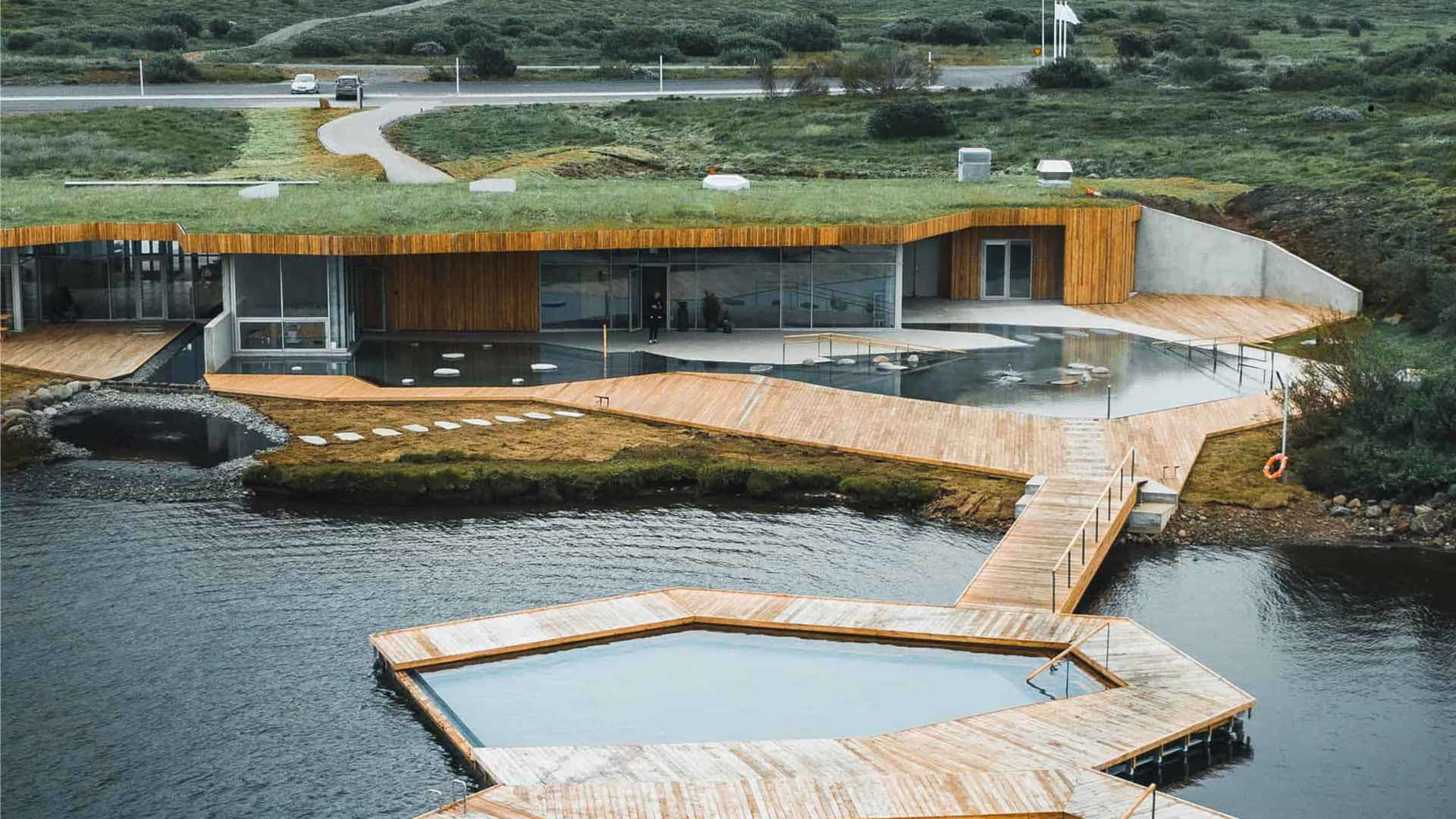 Vök Baths harnesses with stunning views of the rest of the lake 