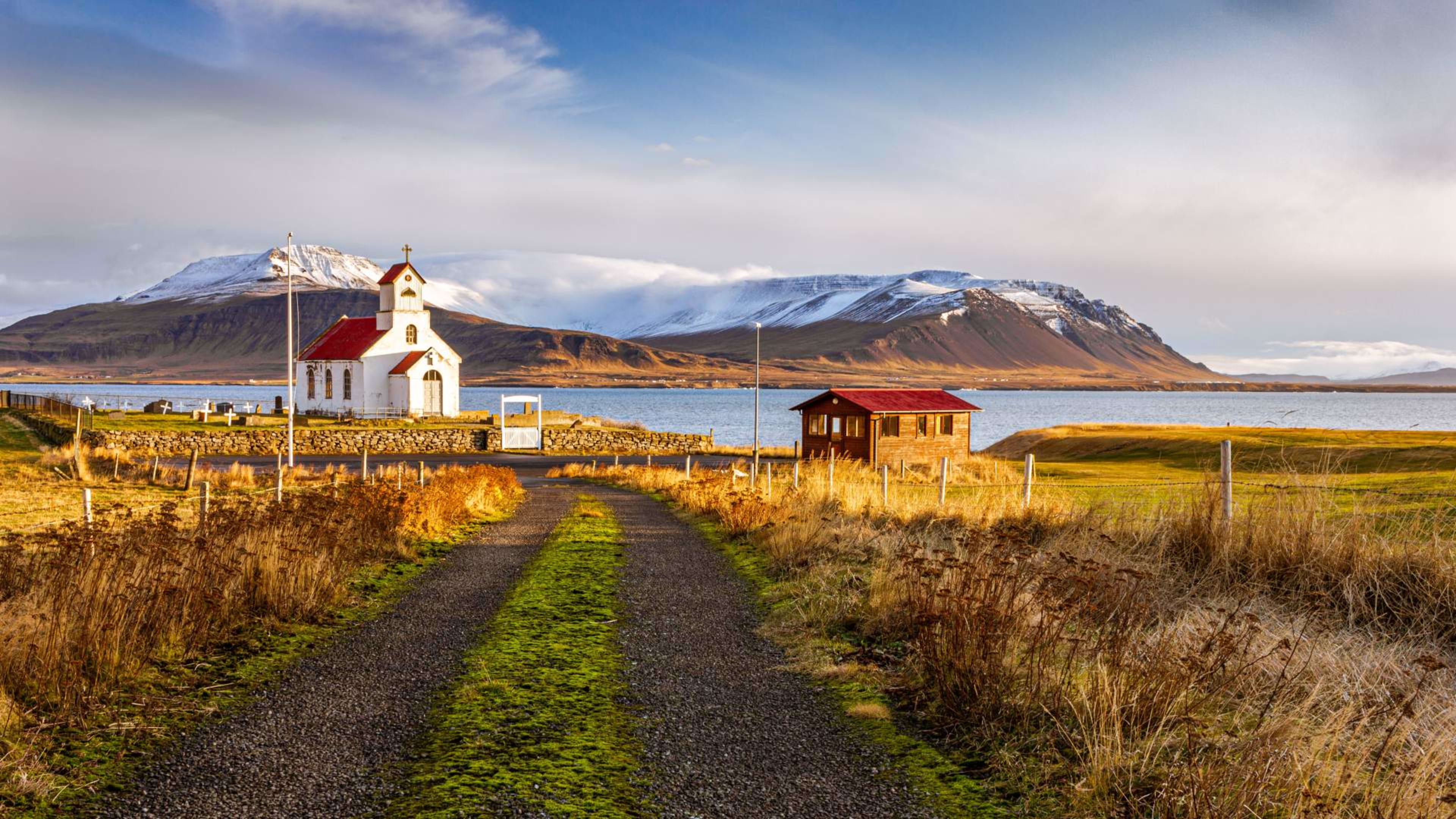 A historic church near the town of Akranes