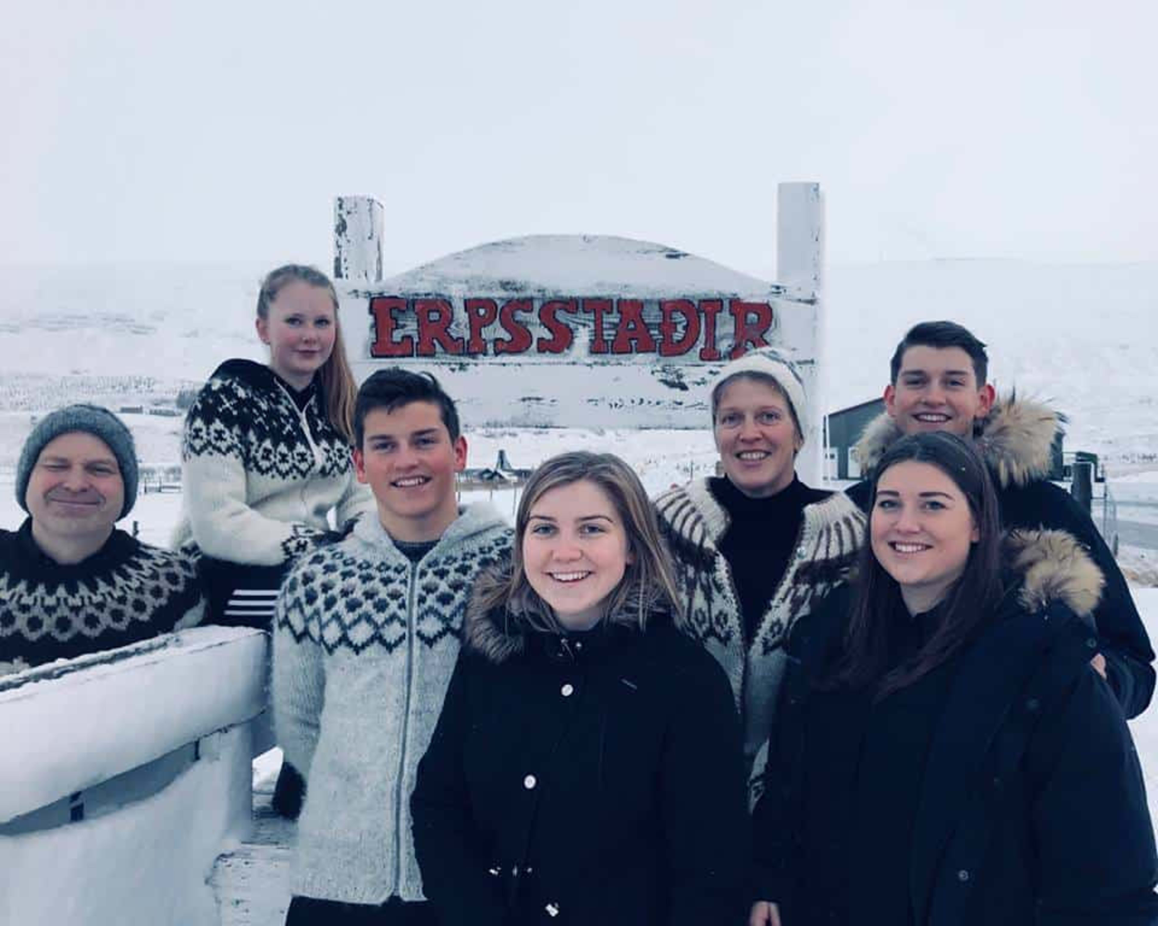 Group of visitors at Erpsstadir Dairy Farm