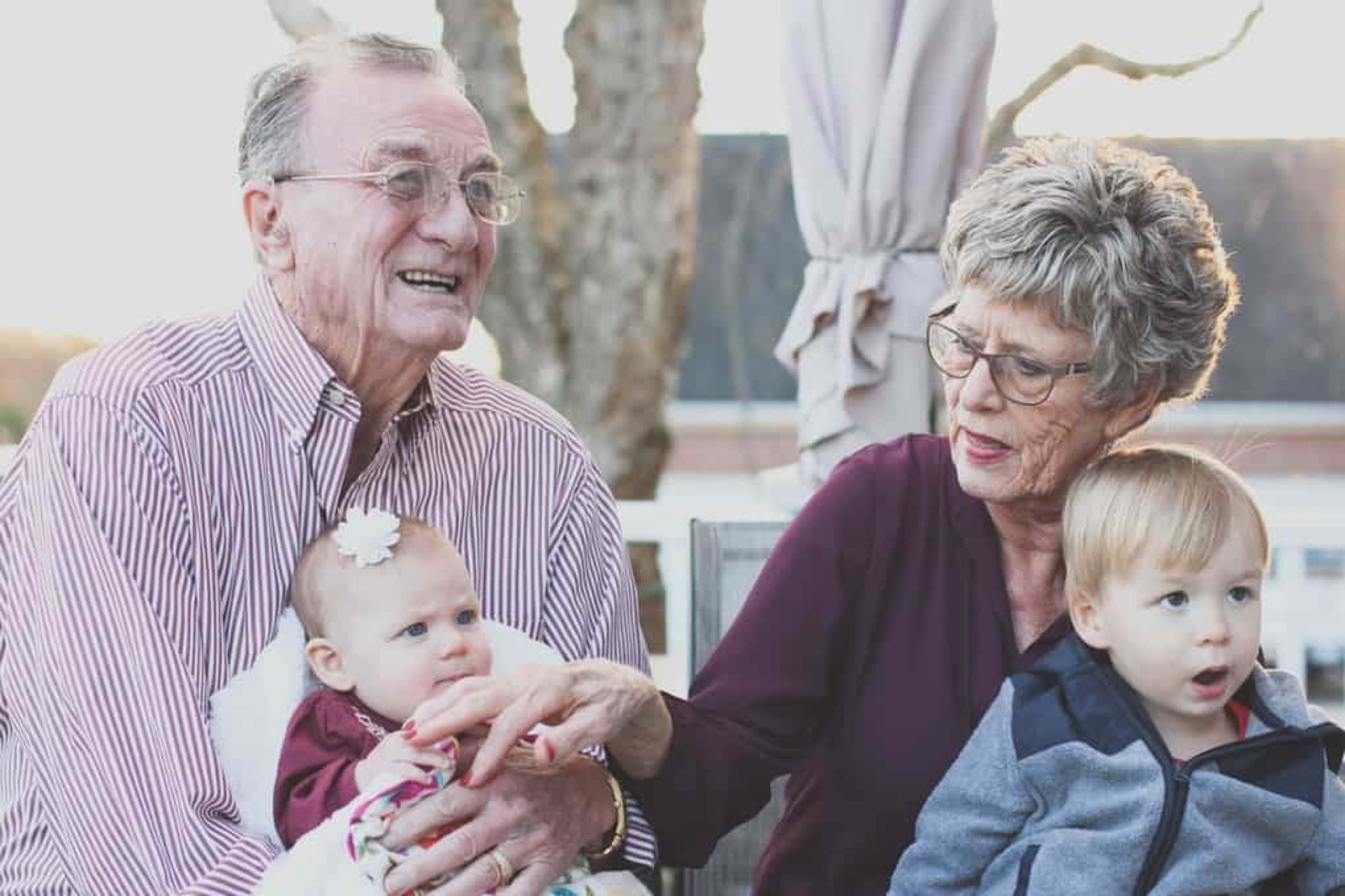 Grandparents with their grandchildren in Iceland